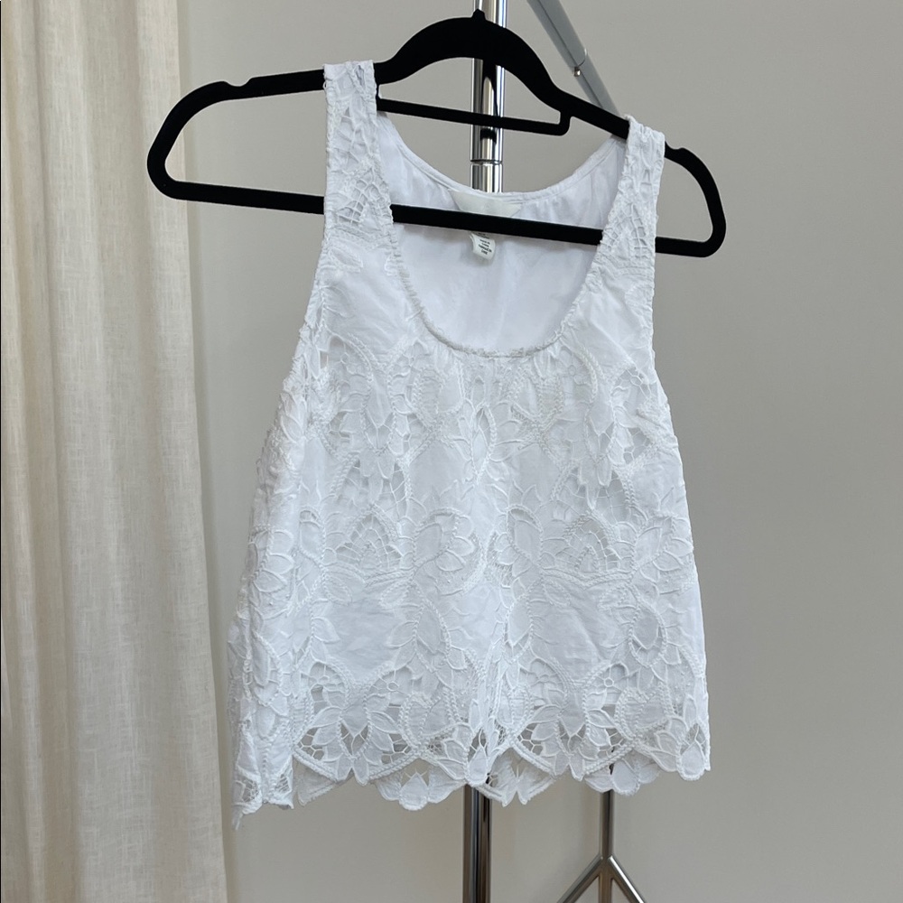 H&M Ivory Lace Tank Top